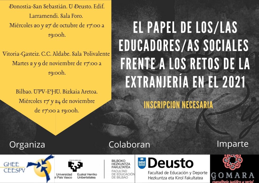 Curso: El Papel de Educadoras y Educadores Sociales frente a los Retos de la Extranjería en 2021