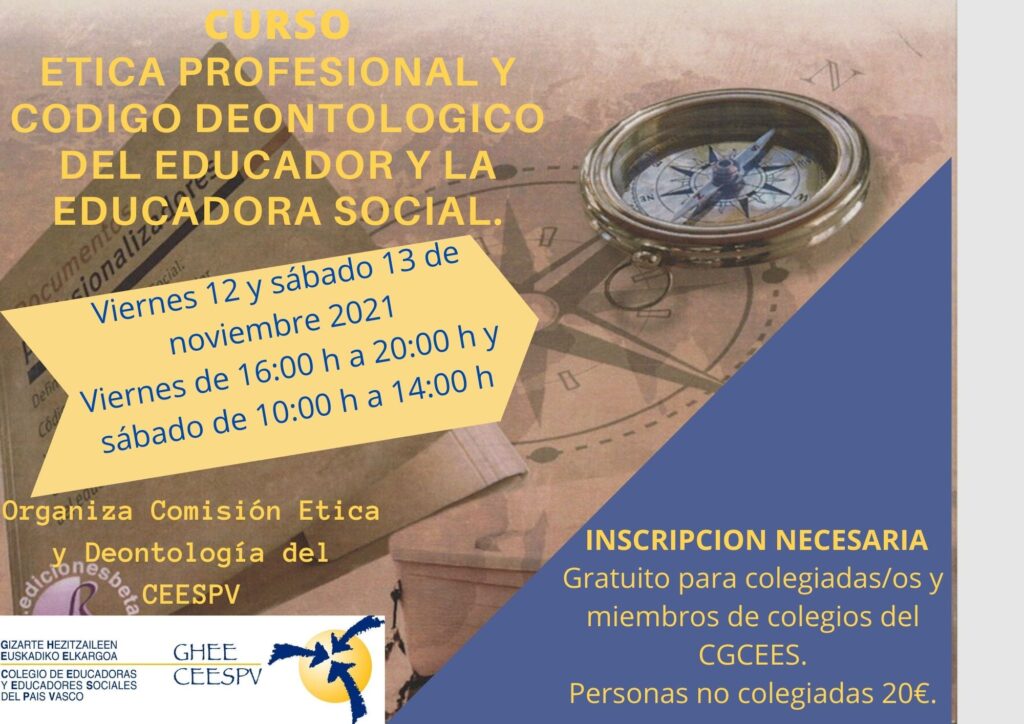 Curso Ética profesional y Código Deontológico del Educador y la Educadora Social ON-LINE